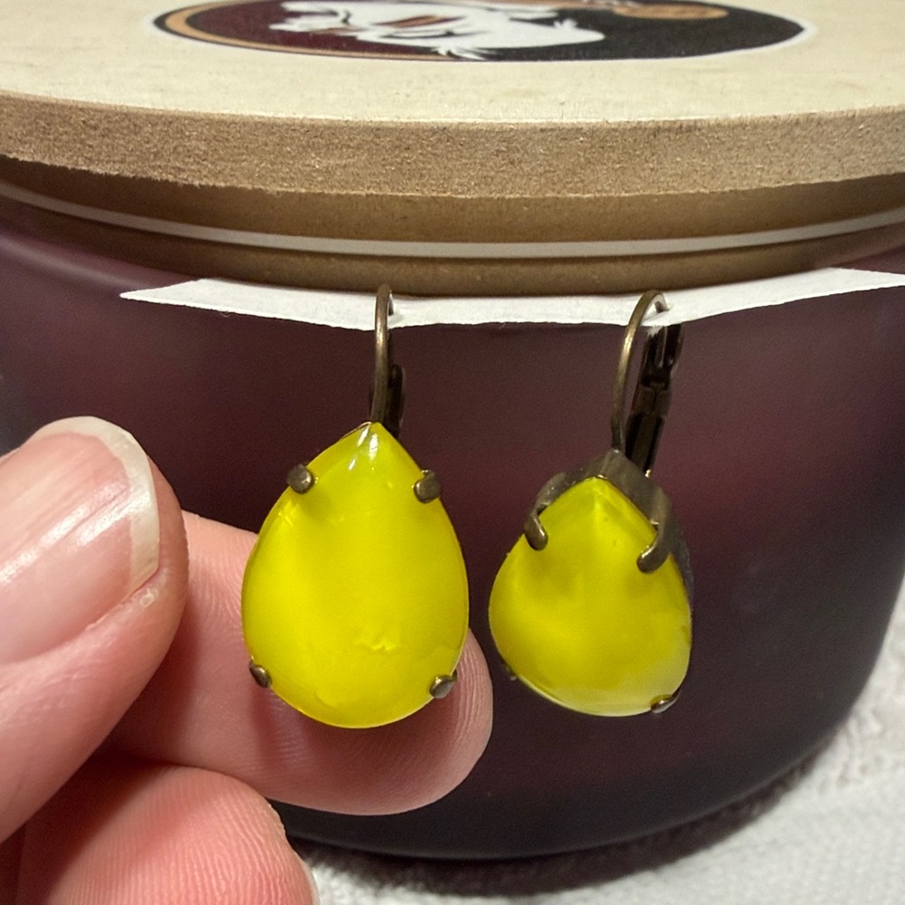 Sorrelli Vibrant Yellow Teardrop Earrings - Picture 2 of 3